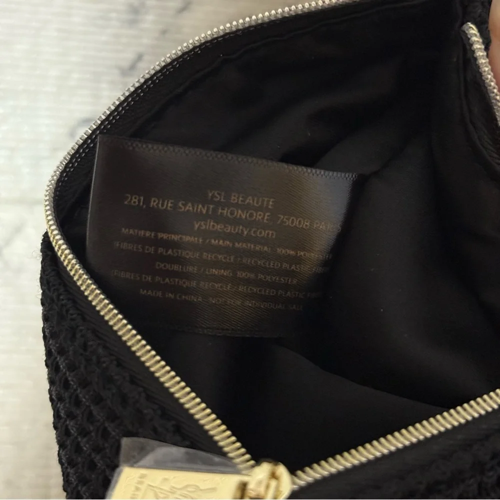 Yves Saint Laurent Black Woven Cosmetic Pouch